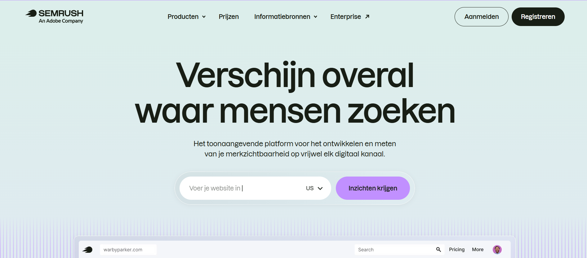 Semrush interface